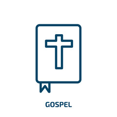 gospel icon from religion collection. Thin linear gospel, jesus, religious outline icon isolated on white background. Line vector gospel sign, symbol for web and mobile