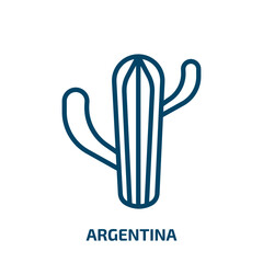 argentina icon from people collection. Thin linear argentina, flag, south outline icon isolated on white background. Line vector argentina sign, symbol for web and mobile
