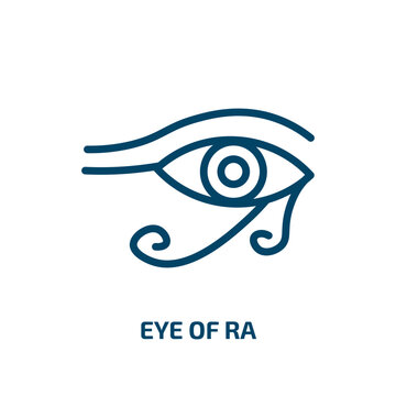 eye of ra icon from religion collection. Thin linear eye of ra, egyptian, pharaoh outline icon isolated on white background. Line vector eye of ra sign, symbol for web and mobile