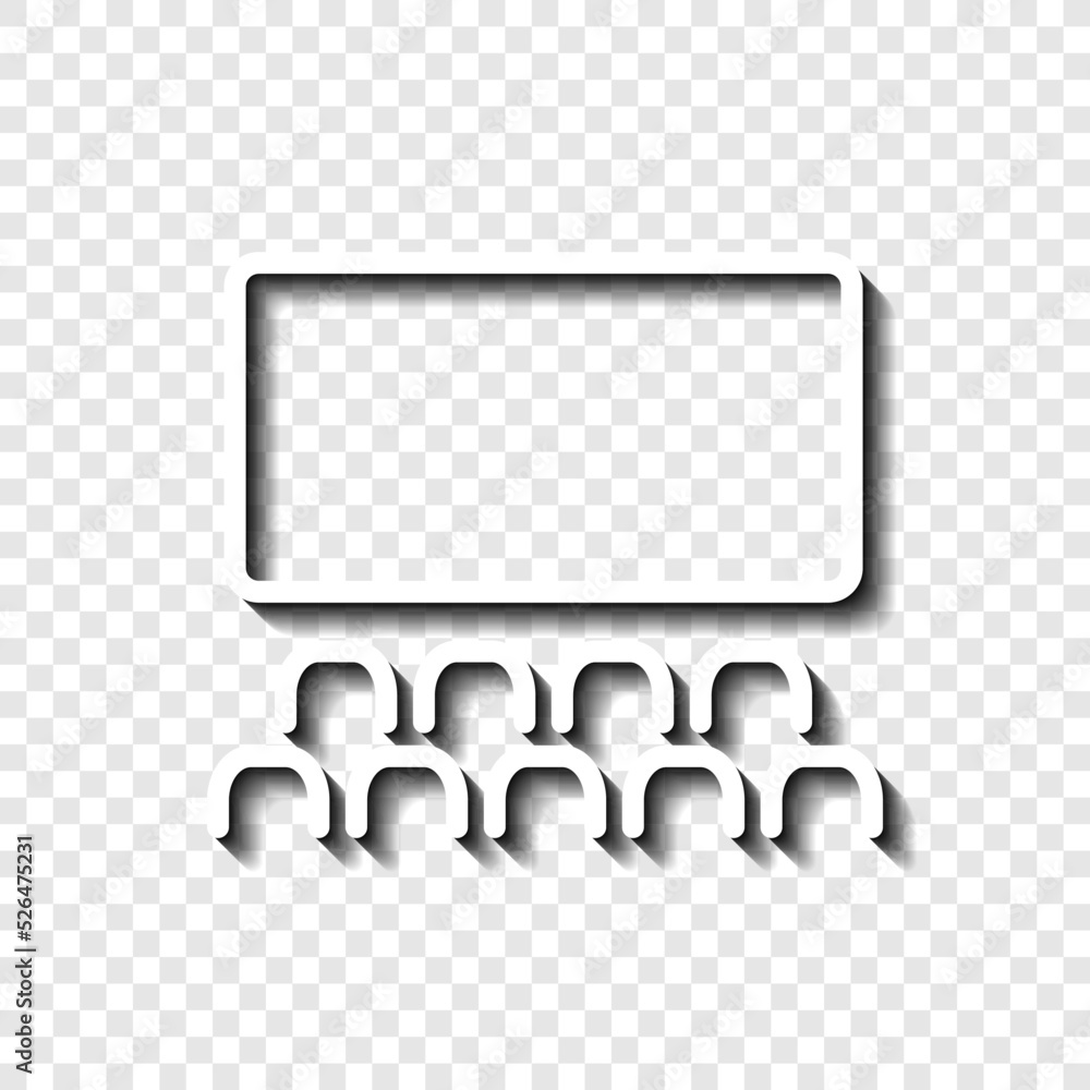 Poster cinema hall simple icon vector. flat design. white with shadow on transparent grid.ai