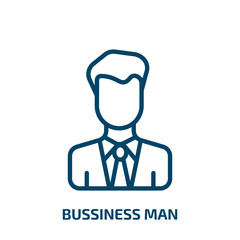 bussiness man icon from people collection. Thin linear bussiness man, man, business outline icon isolated on white background. Line vector bussiness man sign, symbol for web and mobile