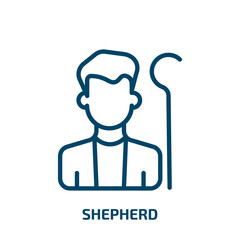 shepherd icon from people collection. Thin linear shepherd, pet, canine outline icon isolated on white background. Line vector shepherd sign, symbol for web and mobile