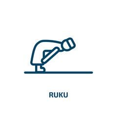 ruku icon from people collection. Thin linear ruku, people, islamic outline icon isolated on white background. Line vector ruku sign, symbol for web and mobile