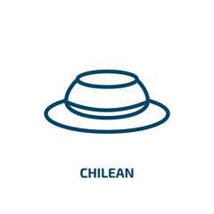 chilean icon from people collection. Thin linear chilean, chile, america outline icon isolated on white background. Line vector chilean sign, symbol for web and mobile
