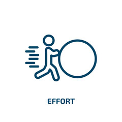 effort icon from people collection. Thin linear effort, business, success outline icon isolated on white background. Line vector effort sign, symbol for web and mobile