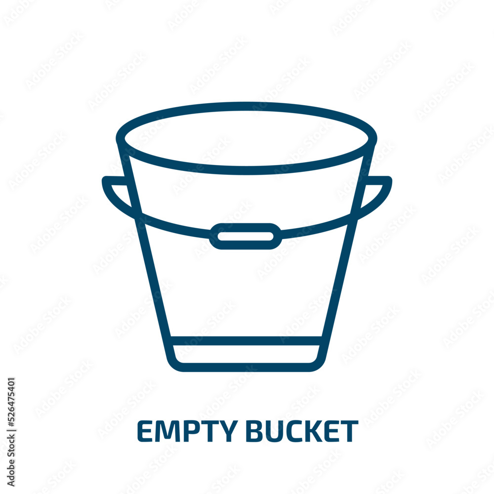 Poster empty bucket icon from shapes collection. thin linear empty bucket, bucket, empty outline icon isola