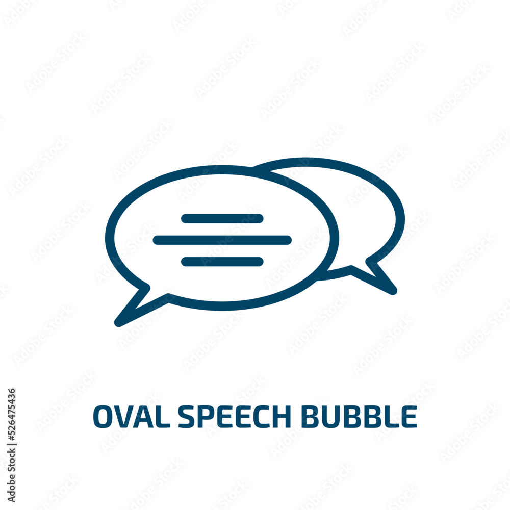 Poster oval speech bubble icon from shapes collection. thin linear oval speech bubble, bubble, speech outli