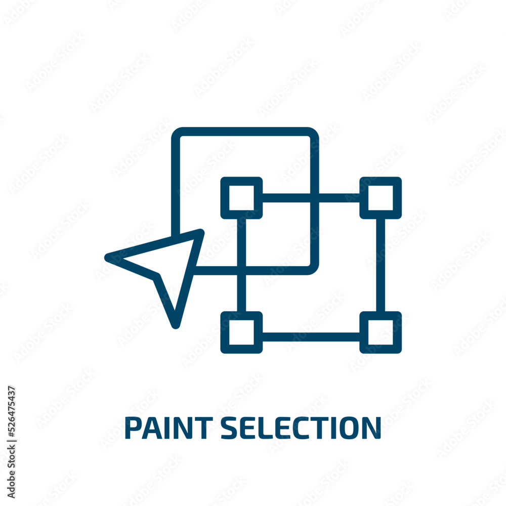 Poster paint selection icon from shapes collection. thin linear paint selection, paint, palette outline ico