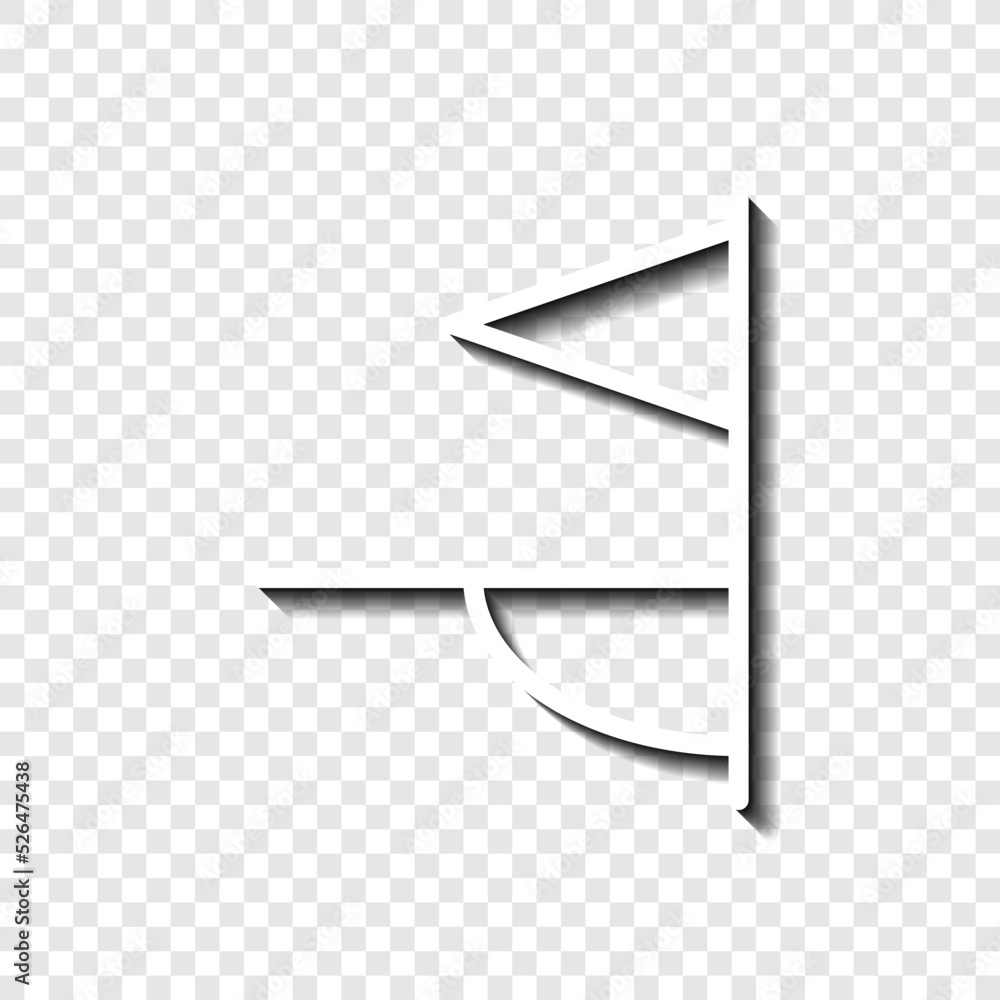 Poster corner kick flag simple icon vector. flat design. white with shadow on transparent grid.ai
