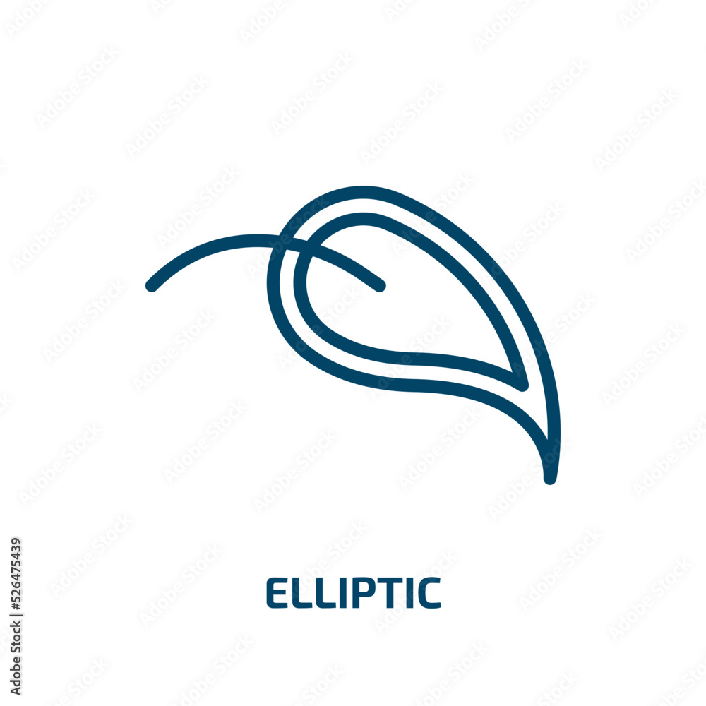 Poster elliptic icon from shapes collection. thin linear elliptic, elliptical, space outline icon isolated 