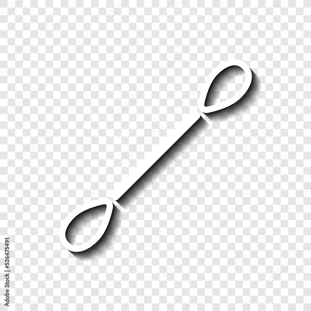 Poster cotton swab simple icon vector. flat design. white with shadow on transparent grid.ai
