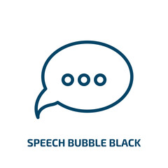 speech bubble black icon from shapes collection. Thin linear speech bubble black, bubble, speech outline icon isolated on white background. Line vector speech bubble black sign, symbol for web and
