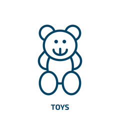 toys icon from shapes collection. Thin linear toys, small, toy outline icon isolated on white background. Line vector toys sign, symbol for web and mobile
