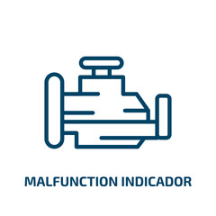 malfunction indicador icon from shapes collection. Thin linear malfunction indicador, motor, crystal outline icon isolated on white background. Line vector malfunction indicador sign, symbol for web
