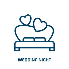 wedding night icon from shapes collection. Thin linear wedding night, wedding, card outline icon isolated on white background. Line vector wedding night sign, symbol for web and mobile