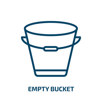 empty bucket icon from shapes collection. Thin linear empty bucket, bucket, empty outline icon isolated on white background. Line vector empty bucket sign, symbol for web and mobile