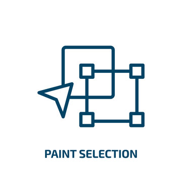 paint selection icon from shapes collection. Thin linear paint selection, paint, palette outline icon isolated on white background. Line vector paint selection sign, symbol for web and mobile