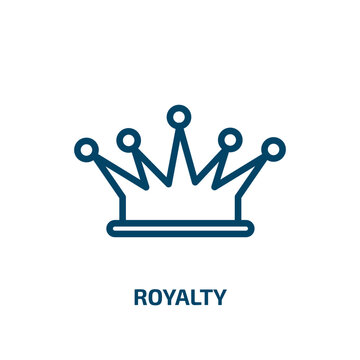 royalty icon from shapes collection. Thin linear royalty, royal, decoration outline icon isolated on white background. Line vector royalty sign, symbol for web and mobile