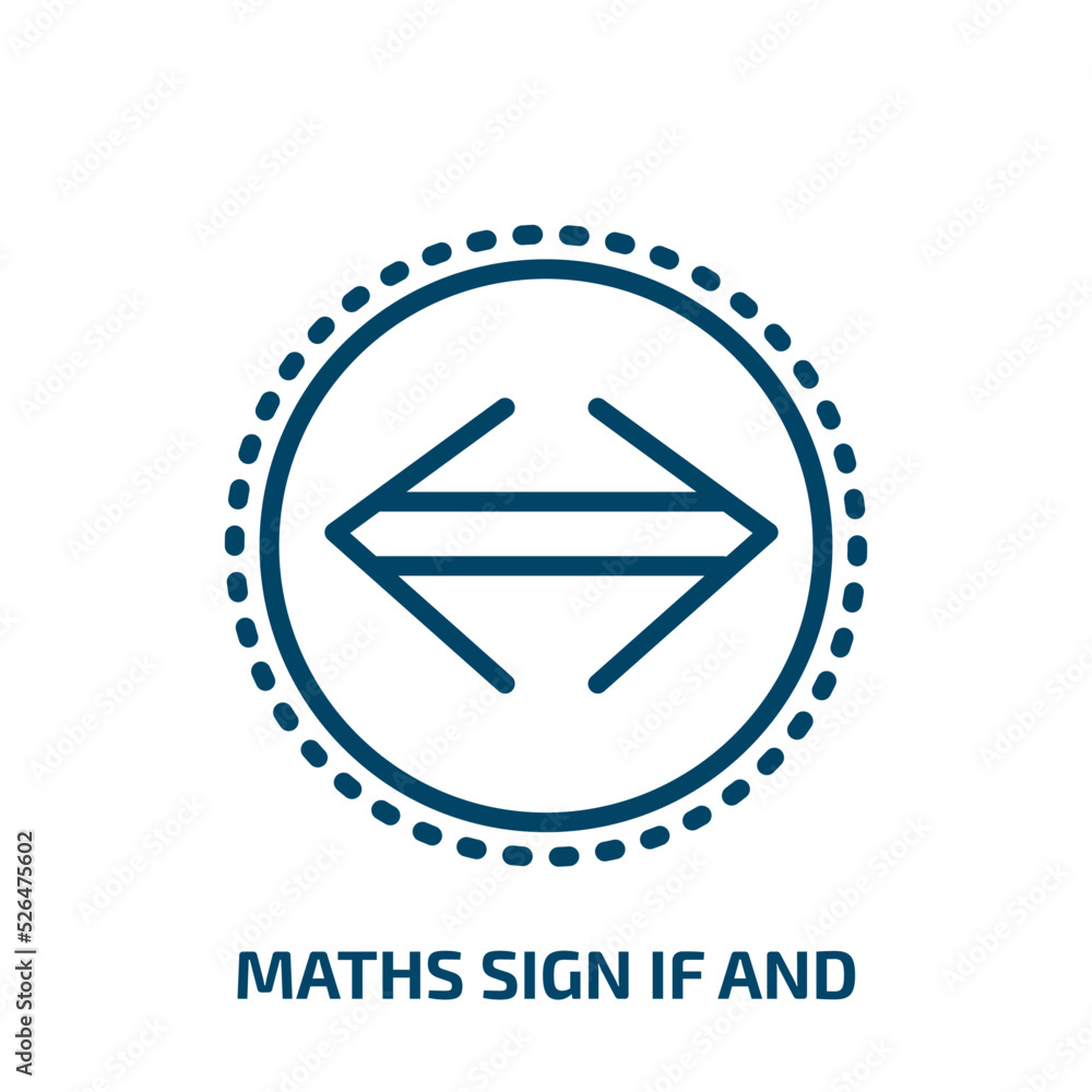 Poster maths sign if and icon from signs collection. thin linear maths sign if and, math, button outline ic