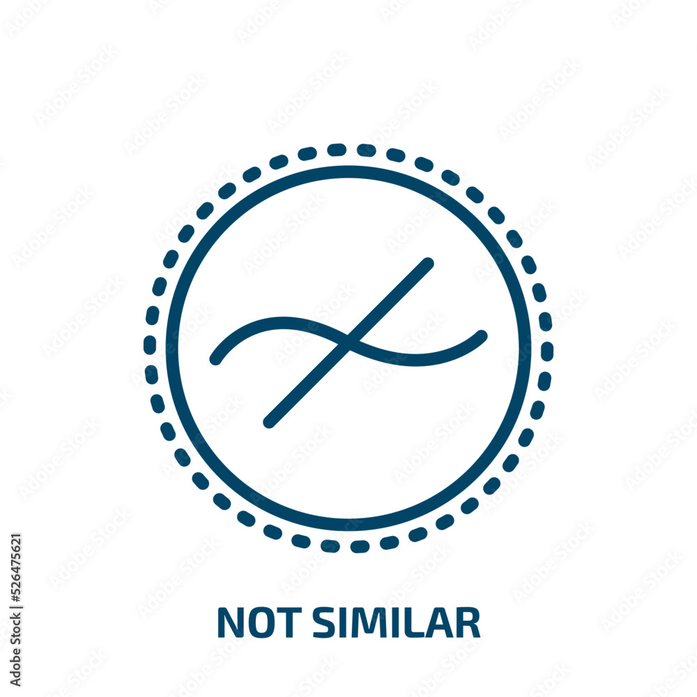 Poster not similar symbol icon from signs collection. thin linear not similar symbol, similar, business out