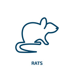 rats icon from signs collection. Thin linear rats, rat, mouse outline icon isolated on white background. Line vector rats sign, symbol for web and mobile
