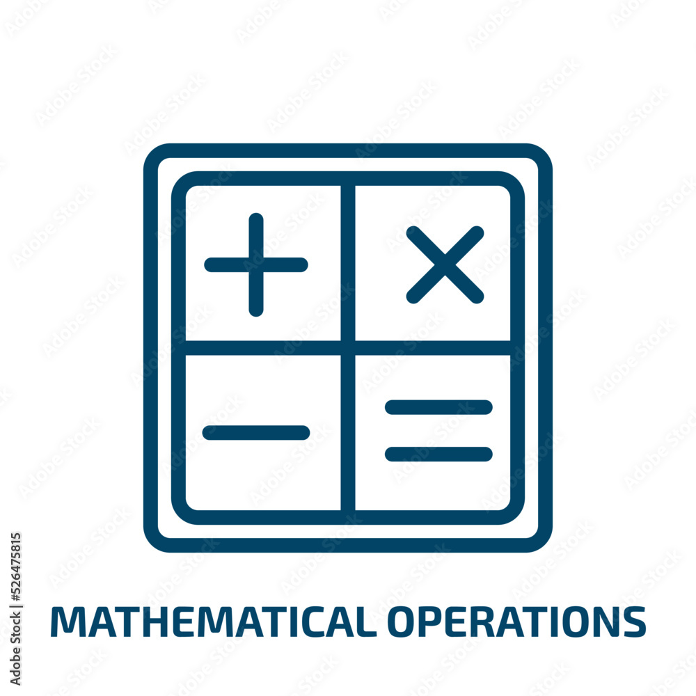Poster mathematical operations icon from technology collection. thin linear mathematical operations, calcul