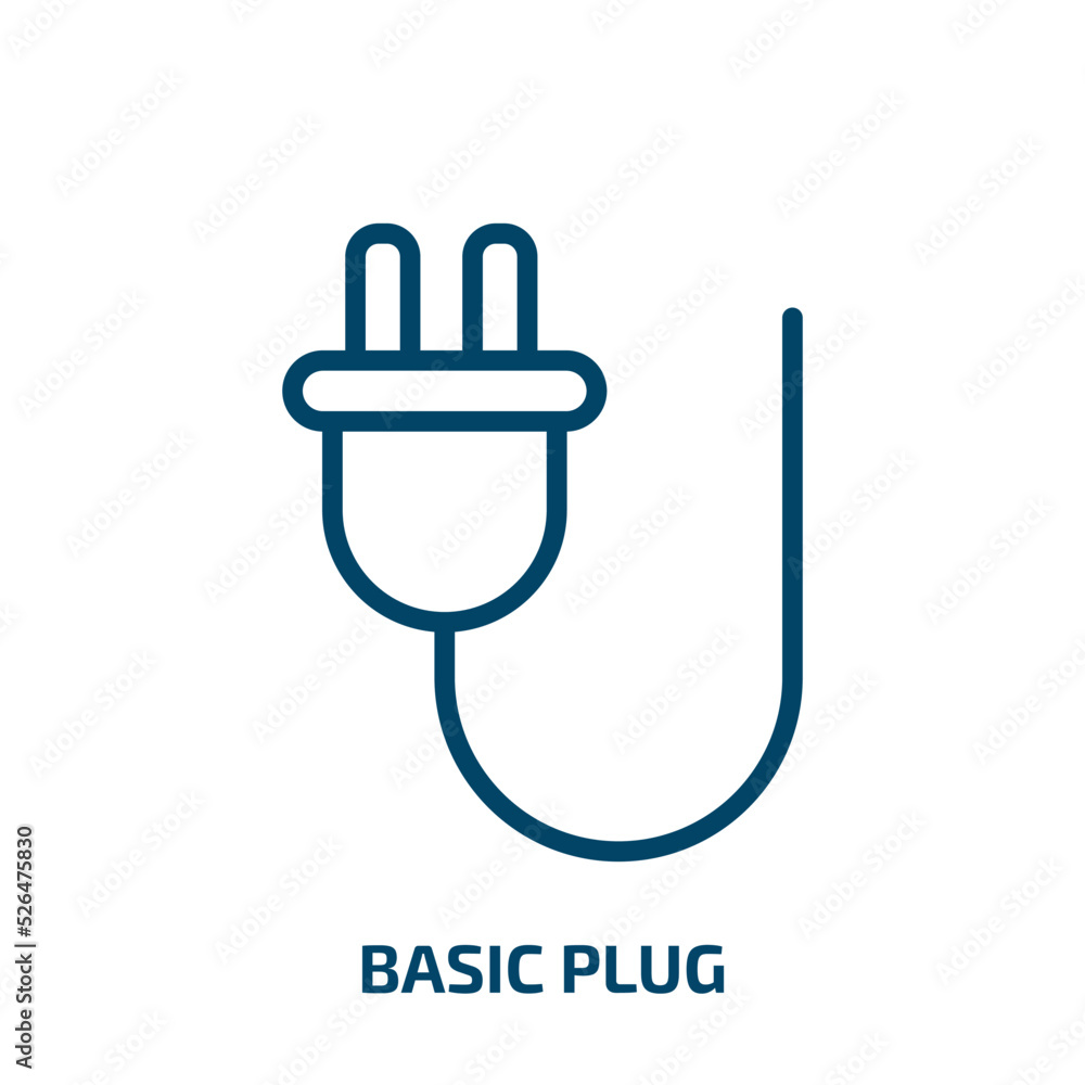 Poster basic plug icon from technology collection. thin linear basic plug, plug, basic outline icon isolate