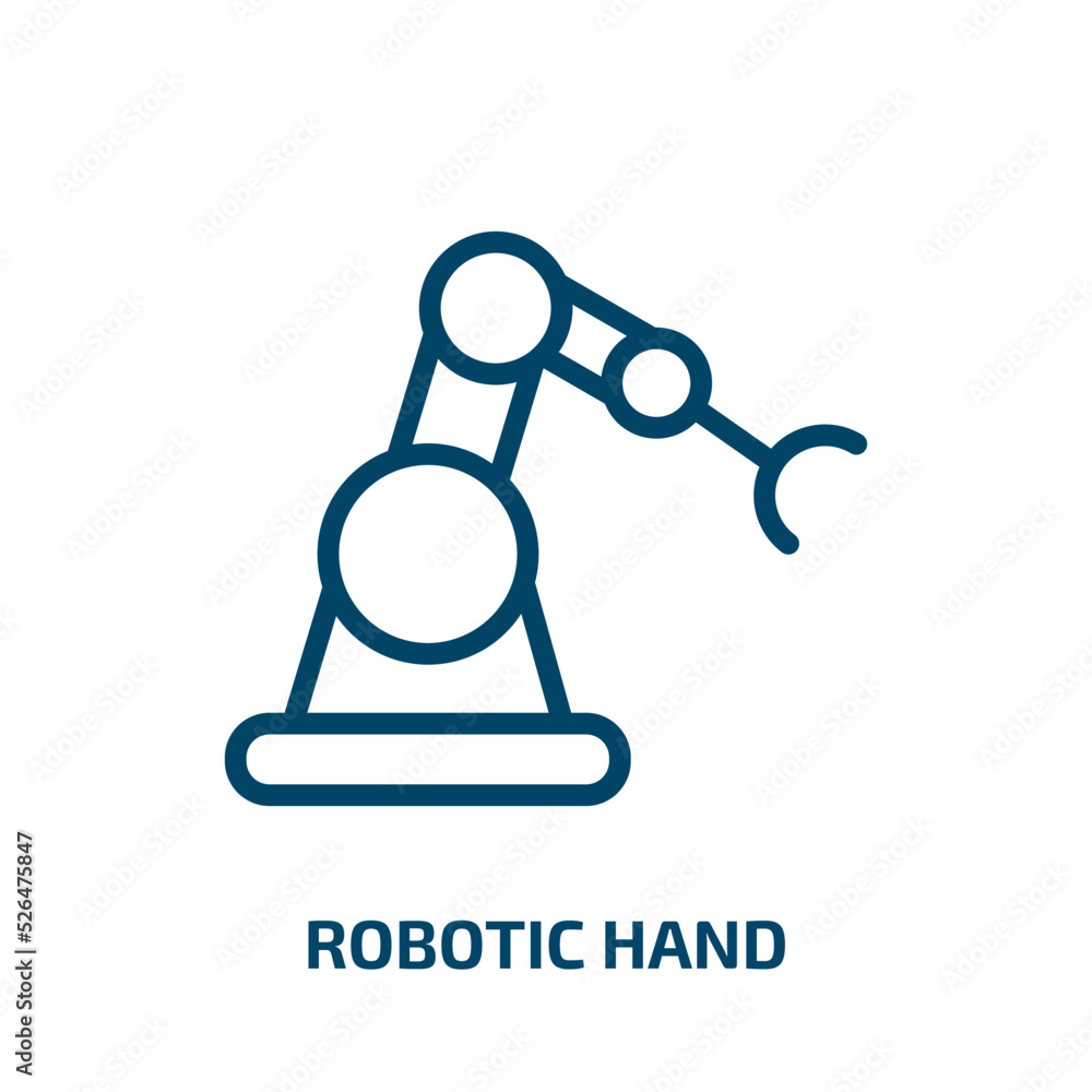 Poster robotic hand icon from technology collection. thin linear robotic hand, robotic, robot outline icon 