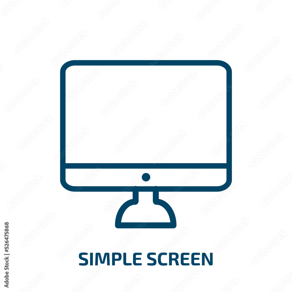 Poster simple screen icon from technology collection. thin linear simple screen, screen, simple outline ico