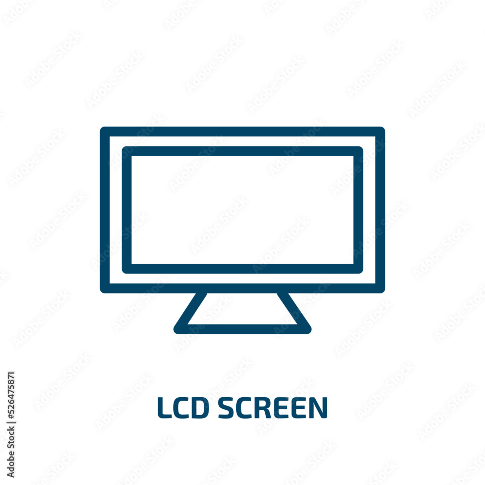 Poster lcd screen icon from technology collection. thin linear lcd screen, screen, lcd outline icon isolate