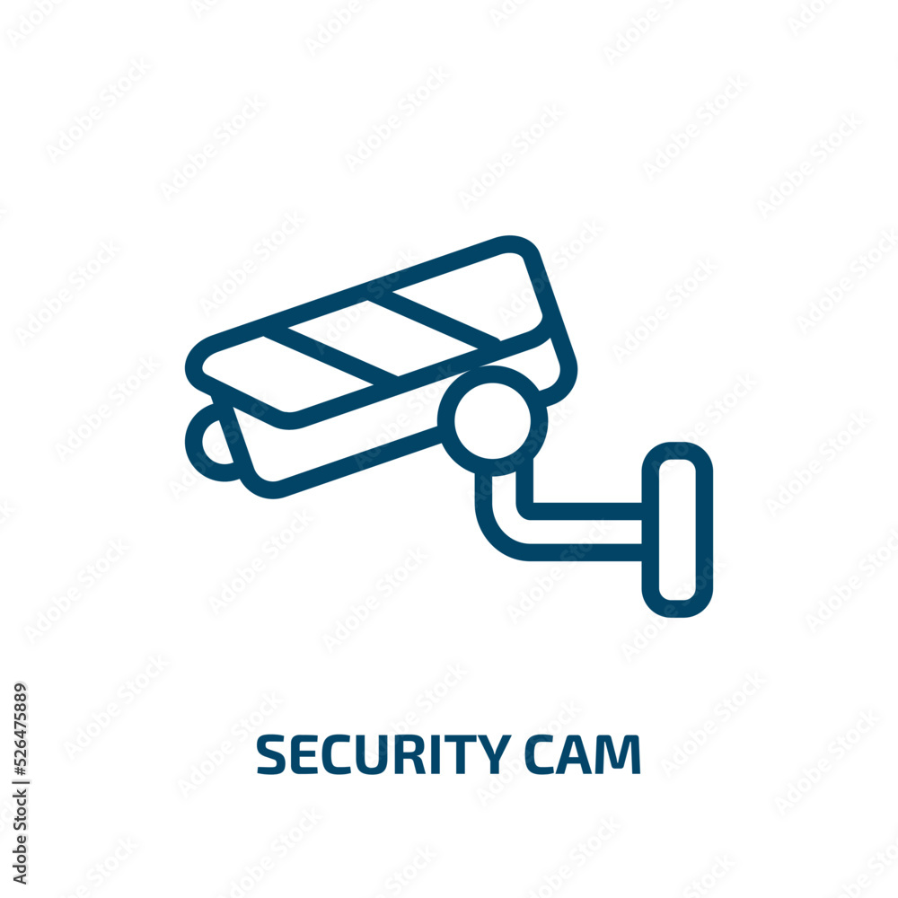 Poster security cam icon from technology collection. thin linear security cam, cam, secure outline icon iso