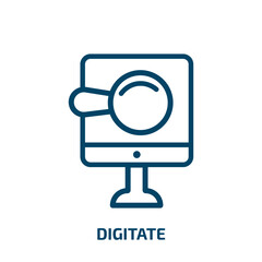 digitate icon from technology collection. Thin linear digitate, digital, business outline icon isolated on white background. Line vector digitate sign, symbol for web and mobile