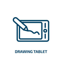 drawing tablet icon from technology collection. Thin linear drawing tablet, tablet, electronic outline icon isolated on white background. Line vector drawing tablet sign, symbol for web and mobile
