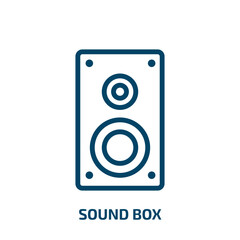 sound box icon from technology collection. Thin linear sound box, sound, box outline icon isolated on white background. Line vector sound box sign, symbol for web and mobile
