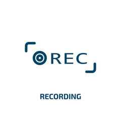recording icon from technology collection. Thin linear recording, internet, sound outline icon isolated on white background. Line vector recording sign, symbol for web and mobile