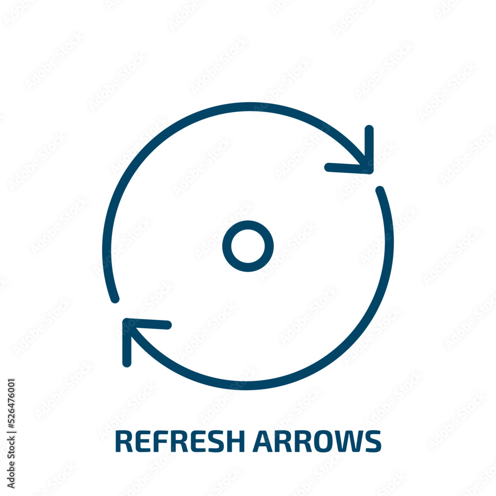 Poster refresh arrows icon from user interface collection. Thin linear refresh arrows, arrow, refresh outline icon isolated on white background. Line vector refresh arrows sign, symbol for web and mobile