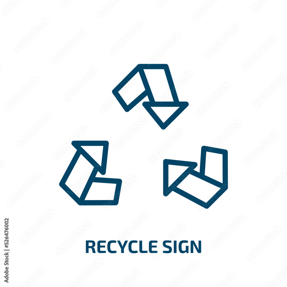 Poster recycle sign icon from user interface collection. thin linear recycle sign, recycle, environment out
