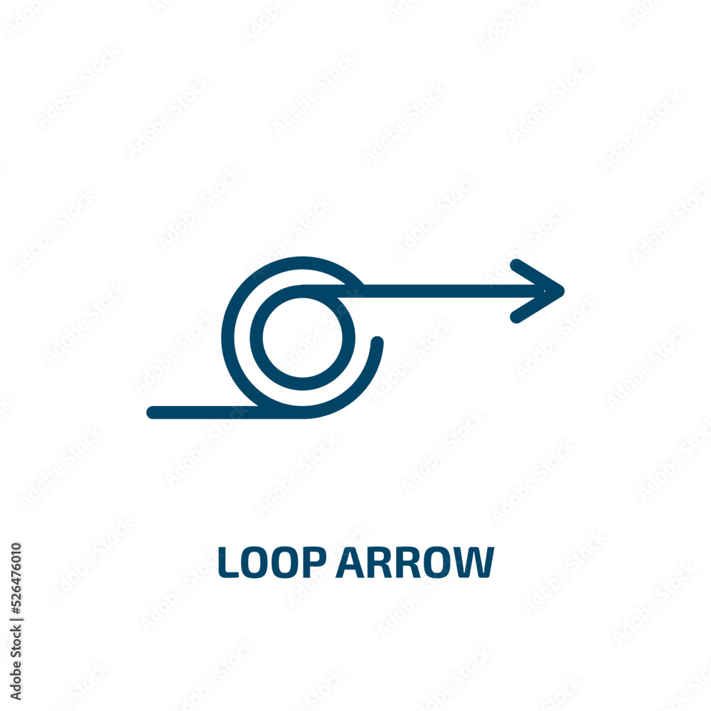 Poster loop arrow icon from user interface collection. thin linear loop arrow, arrow, loop outline icon iso