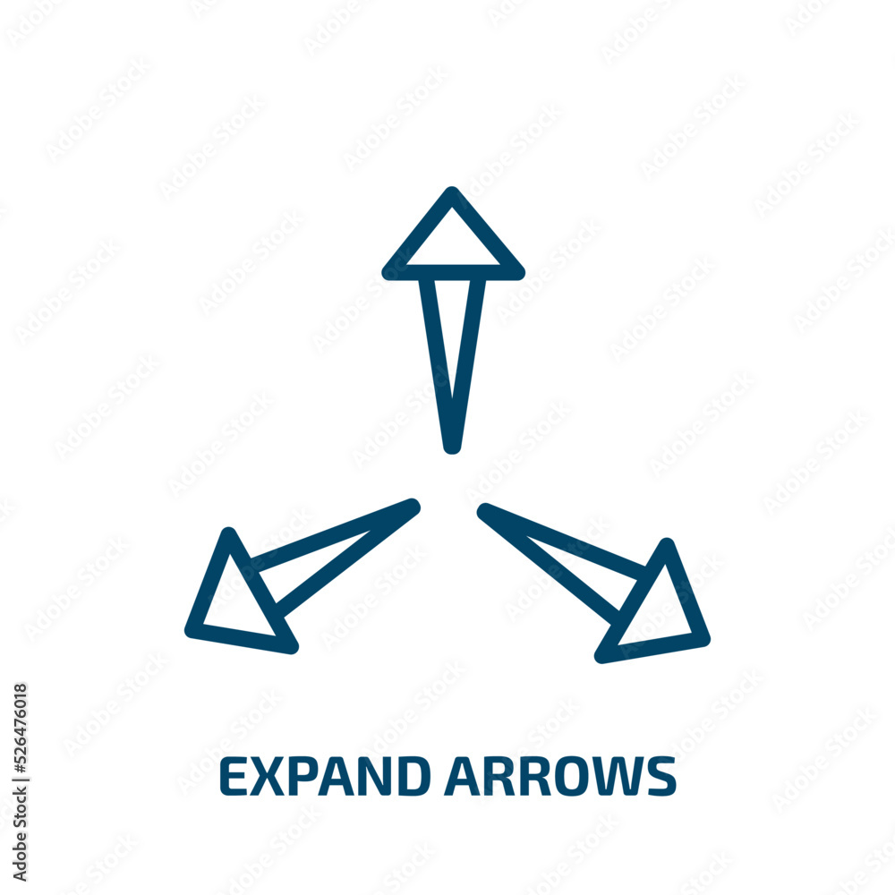 Poster expand arrows icon from user interface collection. thin linear expand arrows, expand, arrow outline 