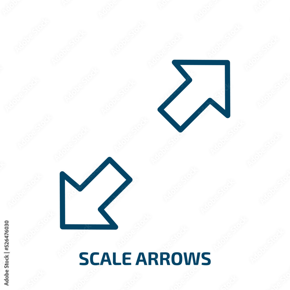 Poster scale arrows icon from user interface collection. thin linear scale arrows, arrow, scale outline ico