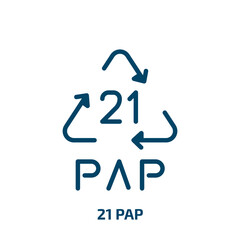 21 pap icon from user interface collection. Thin linear 21 pap, 21, pap outline icon isolated on white background. Line vector 21 pap sign, symbol for web and mobile