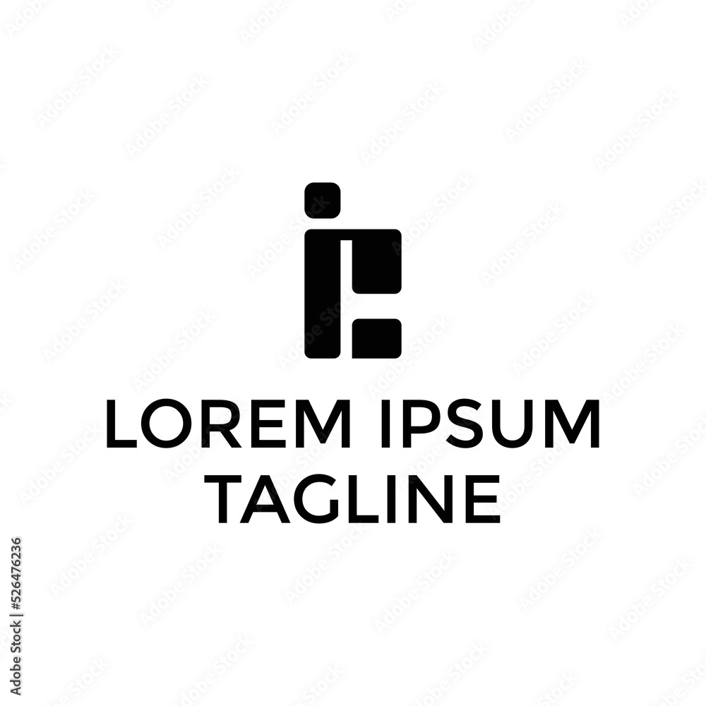 Poster initial ipc logo design vector