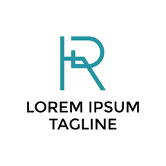 RH pharmacy logo design Letter R and H logo formed  medical cross symbol