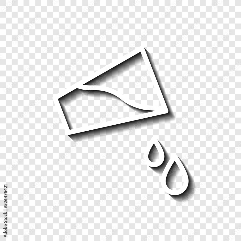 Aufkleber glass with water and water drops simple icon vector. flat design. white with shadow on transparent g