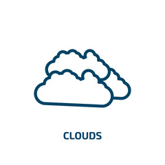 clouds icon from weather collection. Thin linear clouds, cloud, computing outline icon isolated on white background. Line vector clouds sign, symbol for web and mobile