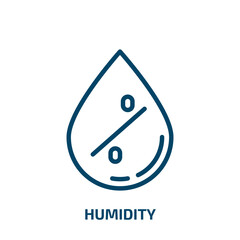 humidity icon from weather collection. Thin linear humidity, temperature, climate outline icon isolated on white background. Line vector humidity sign, symbol for web and mobile