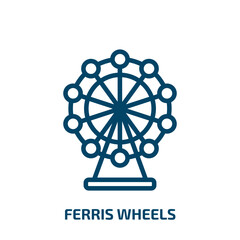 ferris wheels icon from business collection. Thin linear ferris wheels, wheel, ride outline icon isolated on white background. Line vector ferris wheels sign, symbol for web and mobile