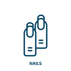 nails icon from business collection. Thin linear nails, beauty, cosmetic outline icon isolated on white background. Line vector nails sign, symbol for web and mobile
