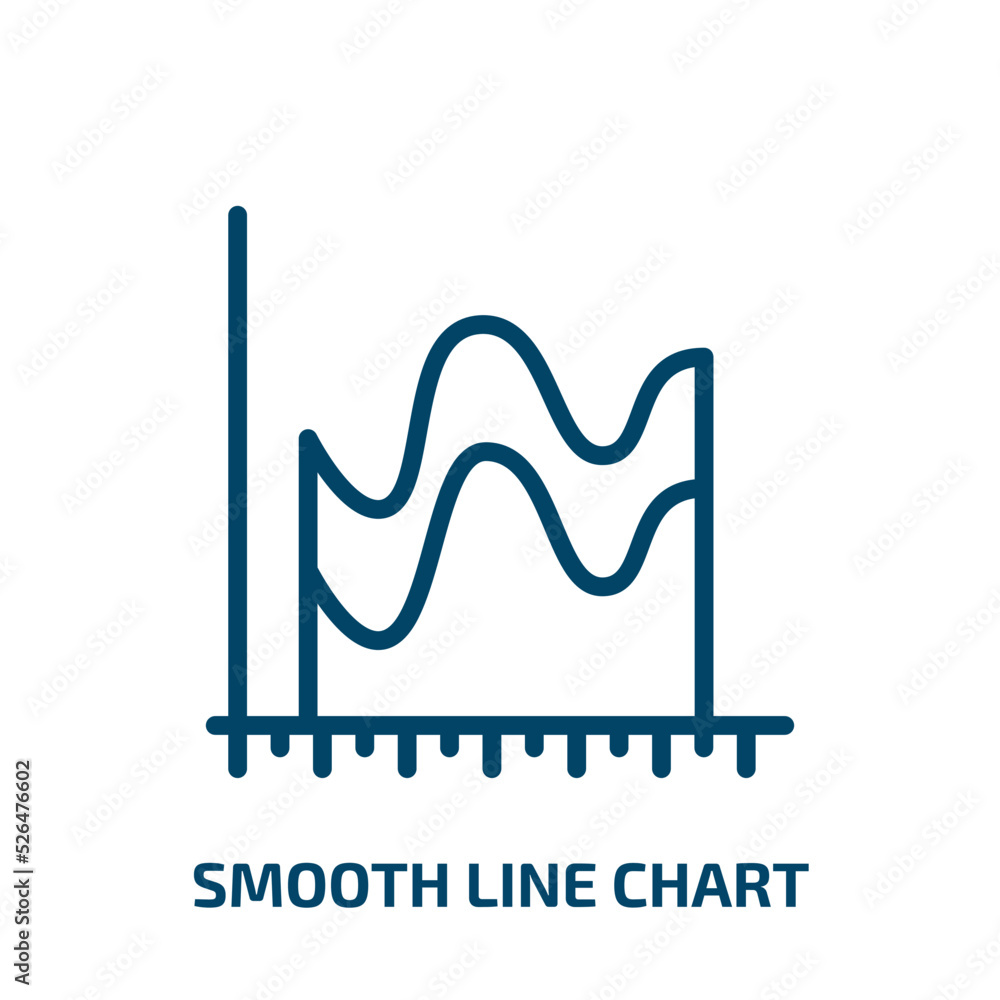 Poster smooth line chart icon from business collection. thin linear smooth line chart, smooth, graph outlin