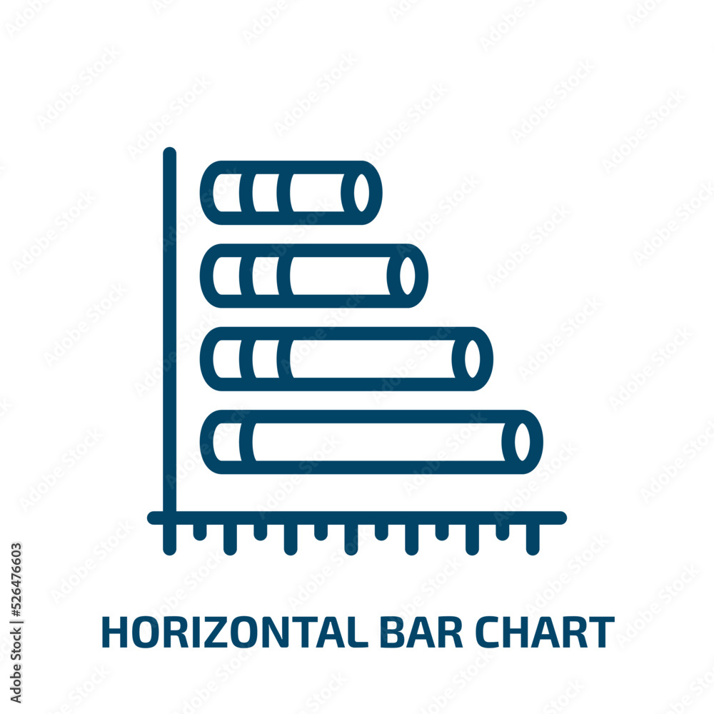 Poster horizontal bar chart icon from business collection. thin linear horizontal bar chart, business, char